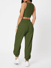 Load image into Gallery viewer, Wide Strap Top and Drawstring Joggers Set
