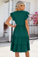 Load image into Gallery viewer, Ruched Notched Cap Sleeve Dress
