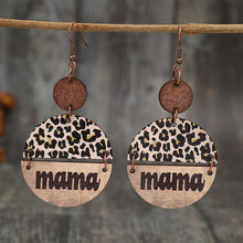 Load image into Gallery viewer, Wooden Leopard Round Shape Earrings
