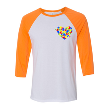 Load image into Gallery viewer, Autism Heart Unisex Raglan T-Shirt
