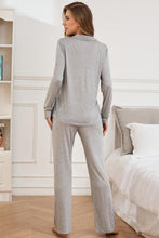 Load image into Gallery viewer, Button Up Long Sleeve Top and Pants Lounge Set
