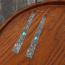 Load image into Gallery viewer, Artificial Turquoise Bar Earrings
