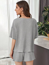 Load image into Gallery viewer, Full Size Waffle-Knit Dropped Shoulder Top and Shorts Set
