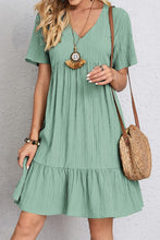 Load image into Gallery viewer, Full Size Ruched V-Neck Short Sleeve Dress
