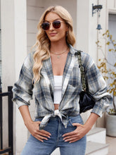 Load image into Gallery viewer, Mandy Plaid Collared Neck Long Sleeve Shirt
