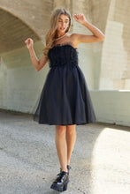 Load image into Gallery viewer, J.NNA Mesh Ruffle Tube Top Swing Dress
