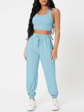 Load image into Gallery viewer, Wide Strap Top and Drawstring Joggers Set
