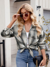 Load image into Gallery viewer, Mandy Plaid Collared Neck Long Sleeve Shirt
