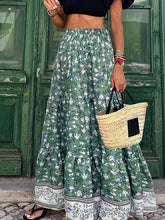 Load image into Gallery viewer, Full Size Tiered Printed Elastic Waist Skirt
