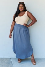 Load image into Gallery viewer, Doublju Comfort Princess Full Size High Waist Scoop Hem Maxi Skirt in Charcoal
