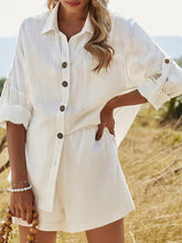 Load image into Gallery viewer, Texture Button Up Shirt and Shorts Set
