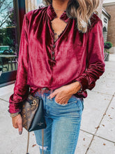 Load image into Gallery viewer, Half Button Long Sleeve Blouse
