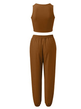 Load image into Gallery viewer, Wide Strap Top and Drawstring Joggers Set
