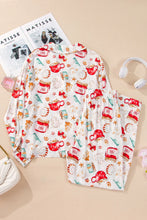 Load image into Gallery viewer, Printed Collared Neck Top and Pants Lounge Set

