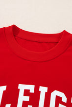 Load image into Gallery viewer, Letter Graphic Round Neck Top and Printed Shorts Lounge Set
