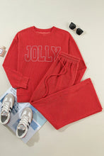 Load image into Gallery viewer, JOLLY Round Neck Long Sleeve Top and Pants Lounge Set
