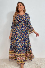 Load image into Gallery viewer, Melo Apparel Plus Size Bohemian Round Neck Maxi Dress
