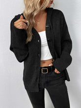 Load image into Gallery viewer, Button-Down Long Sleeve Hooded Sweater
