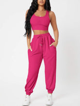 Load image into Gallery viewer, Wide Strap Top and Drawstring Joggers Set
