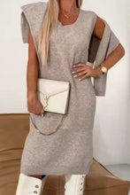 Load image into Gallery viewer, Turtleneck Dropped Shoulder Sweater and Midi Dress Sweater Set
