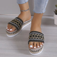 Load image into Gallery viewer, Geometric Weave Platform Sandals
