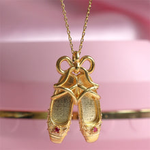 Load image into Gallery viewer, Copper Ballet Shoe Pendant Necklace
