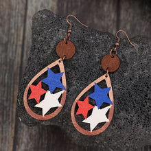 Load image into Gallery viewer, Cutout Star Wooden Dangle Earrings
