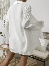 Load image into Gallery viewer, Dropped Shoulder Button Up Top and Elastic Waist Shorts Set

