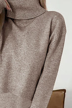Load image into Gallery viewer, Turtleneck Dropped Shoulder Sweater and Midi Dress Sweater Set
