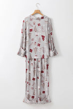 Load image into Gallery viewer, Printed Long Sleeve Top and Pants Lounge Set
