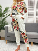 Load image into Gallery viewer, Printed Round Neck Top and Pants Lounge Set
