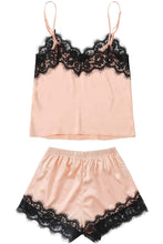 Load image into Gallery viewer, Lace Detail Spaghetti Strap Top and Shorts Lounge Set

