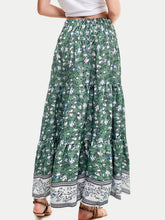 Load image into Gallery viewer, Full Size Tiered Printed Elastic Waist Skirt
