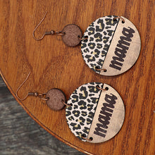 Load image into Gallery viewer, Wooden Leopard Round Shape Earrings
