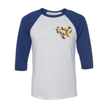 Load image into Gallery viewer, Autism Heart Unisex Raglan T-Shirt
