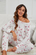 Load image into Gallery viewer, Flamingo Long Sleeve Top and Pants Lounge Set
