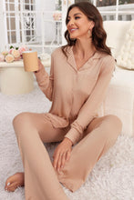 Load image into Gallery viewer, Button Up Long Sleeve Top and Pants Lounge Set
