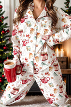 Load image into Gallery viewer, Printed Collared Neck Top and Pants Lounge Set
