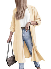 Load image into Gallery viewer, Slit Open Front Roll-Tab Sleeve Trench Coat
