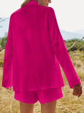 Load image into Gallery viewer, Texture Button Up Shirt and Shorts Set
