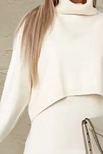 Load image into Gallery viewer, Turtleneck Dropped Shoulder Sweater and Midi Dress Sweater Set
