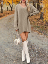 Load image into Gallery viewer, V-Neck Dropped Shoulder Sweater Dress
