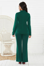 Load image into Gallery viewer, Lapel Collar Long Sleeve Blazer and Pants Set
