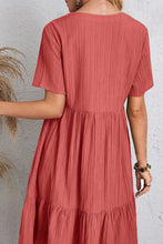 Load image into Gallery viewer, Full Size Ruched V-Neck Short Sleeve Dress
