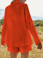Load image into Gallery viewer, Texture Button Up Shirt and Shorts Set

