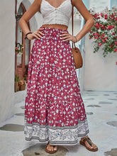 Load image into Gallery viewer, Full Size Tiered Printed Elastic Waist Skirt
