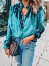 Load image into Gallery viewer, Half Button Long Sleeve Blouse
