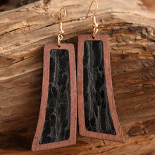 Load image into Gallery viewer, Geometrical Shape Wooden Dangle Earrings
