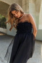 Load image into Gallery viewer, J.NNA Mesh Ruffle Tube Top Swing Dress
