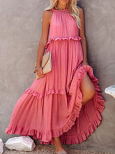 Load image into Gallery viewer, Ruffled Sleeveless Maxi Dress with Pockets
